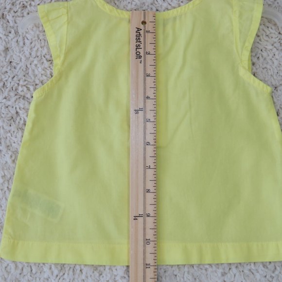 Carter's Sleeveless Blouse‎ Size 9 Months 100% Cotton, Yellow~ White Embroidery - Picture 7 of 8